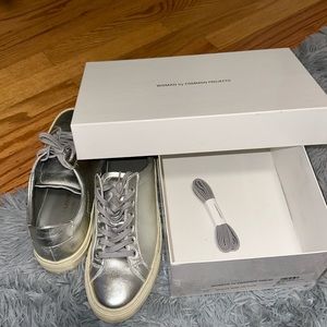 Silver Woman Common Projects Achilles Retro Low Silver s 38